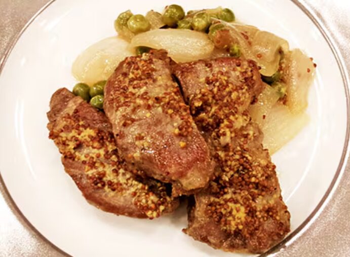 豚肉と新たまねぎのマスタード煮